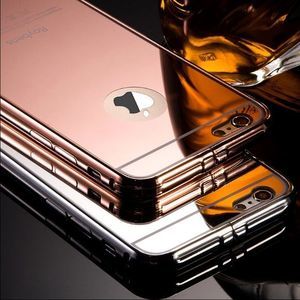 Rose gold mirror case with  bumper IPhone 6s, 6